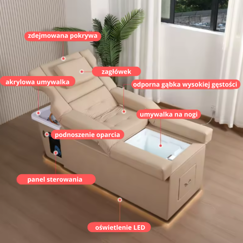 Łóżko HEAD SPA z dwiema myjkami HP5B